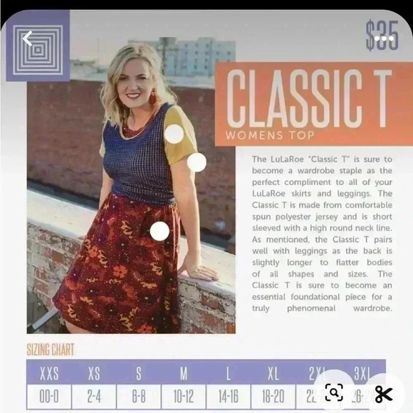 Lularoe large black floral Classic T. Reds, yellow, mint, cream, green. NWT . - Picture 7 of 7